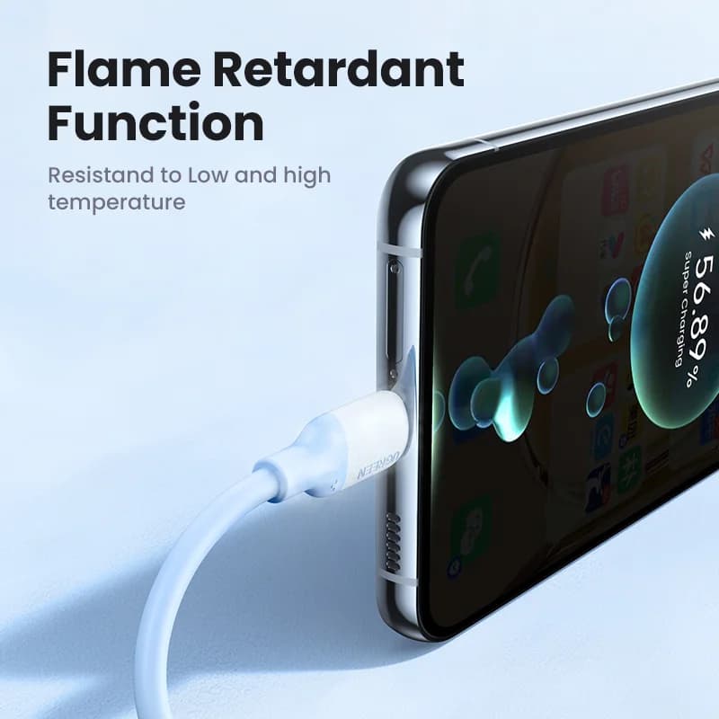 Yumuşak Silikon USB-C to USB-C Kablo, 60W PD, 3A