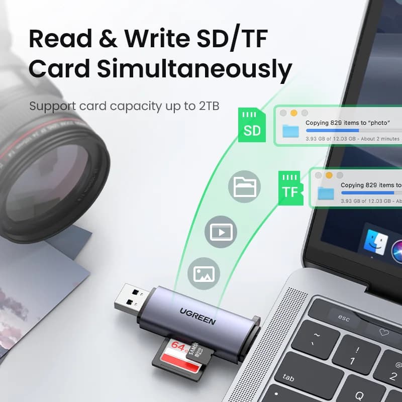 USB 3.0 & USB-C SD/MicroSD Kart Okuyucu