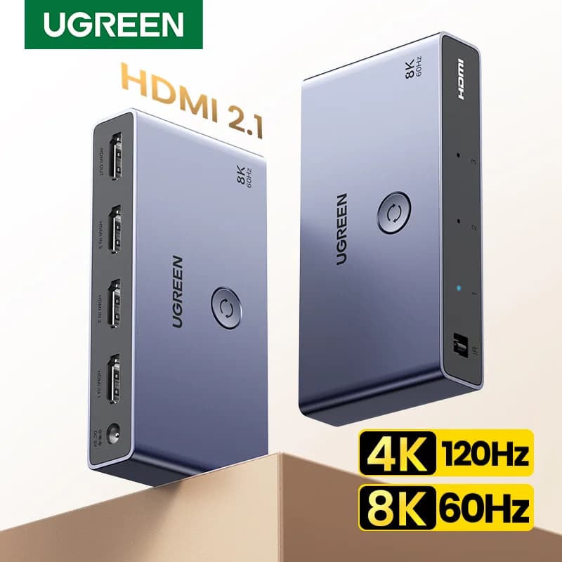 HDMI 2.1 Anahtarlayıcı 3 Giriş 1 Çıkış 8K Uzaktan Kumandalı