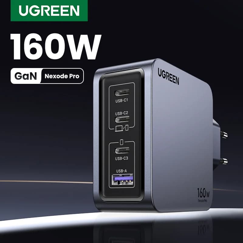 160W GaN USB-C Duvar Şarj Cihazı, PD3.1