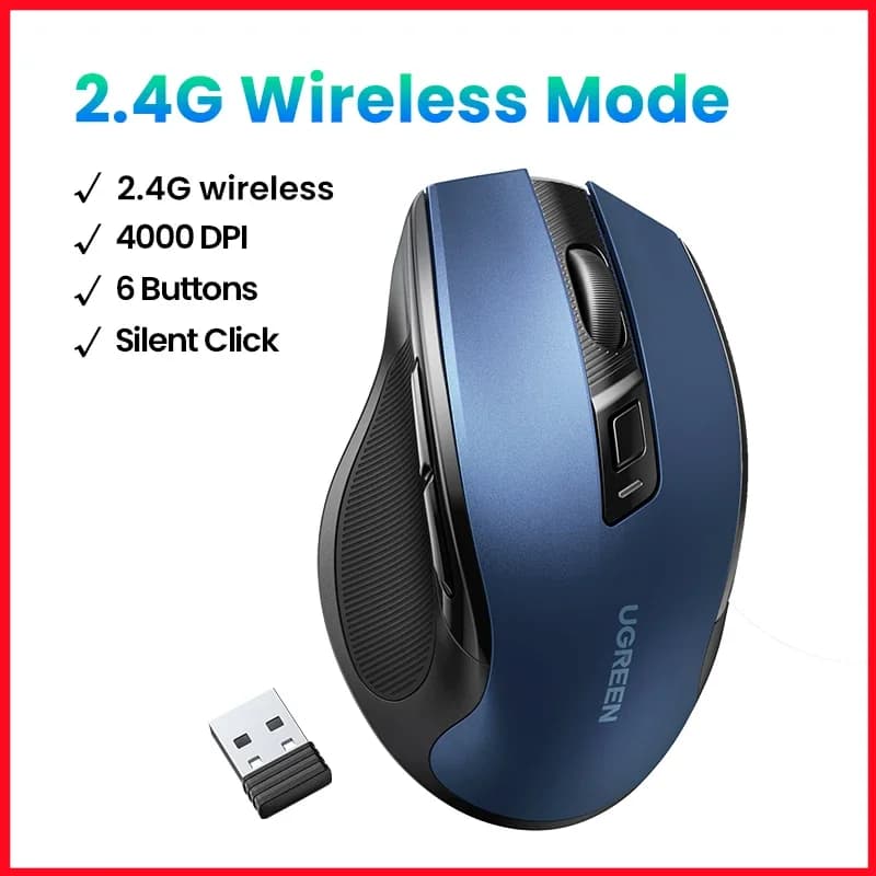 Ergonomik Kablosuz Mouse, Bluetooth, 4000 DPI