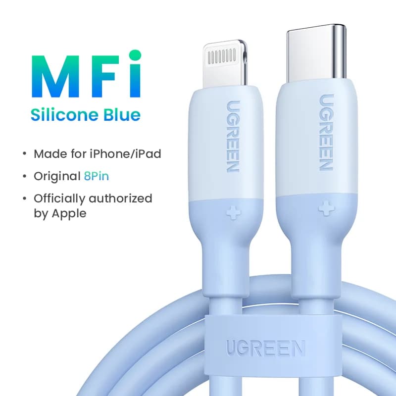 MFi Onaylı Silikon USB-C'den Lightning'e Hızlı Şarj Kablosu