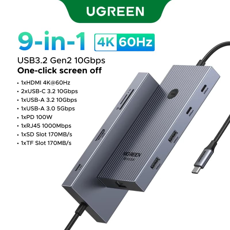Çift HDMI & RJ45'li USB-C Hub