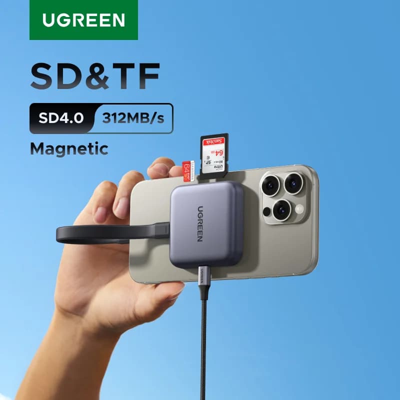 Manyetik USB-C SD ve TF Kart Okuyucu, 312MB/s