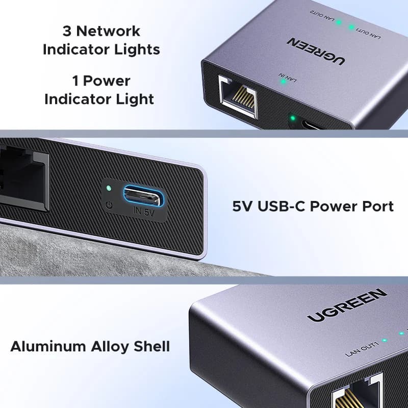 RJ45 Ethernet Bölücü, 1'den 2'ye LAN Adaptörü