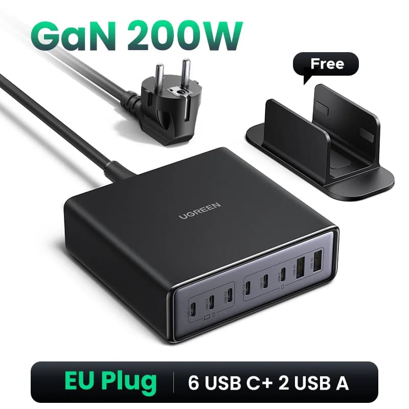 200W 8-in-1 GaN Masaüstü Şarj İstasyonu