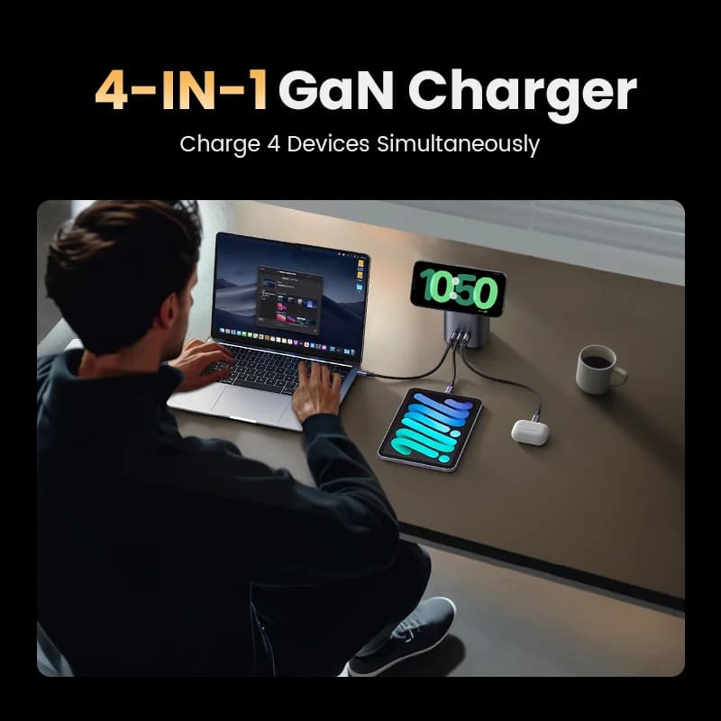 Qi2 Kablosuz Standlı 65W GaN Masaüstü Şarj Cihazı