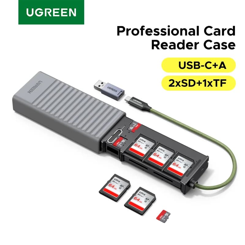 12 Yuvalı USB-C SD/TF Kart Okuyucu ve Kılıf