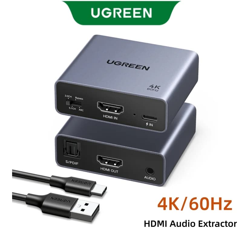 4K 60Hz HDMI Ses Ayırıcı, Optik ve 3.5mm
