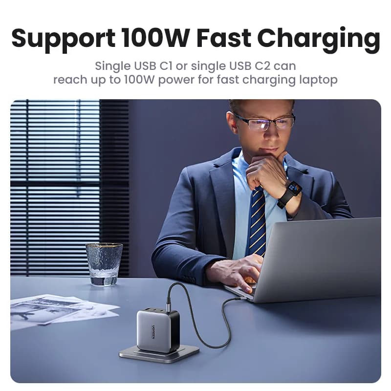 ABD Prizli 100W GaN USB-C Hızlı Şarj Adaptörü
