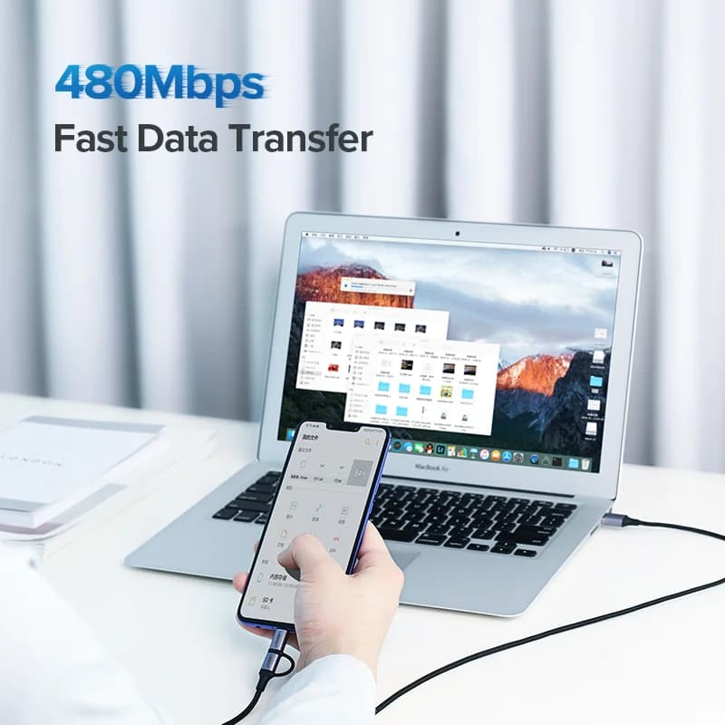 2'si 1 Arada USB-C ve Micro USB Hızlı Şarj Kablosu