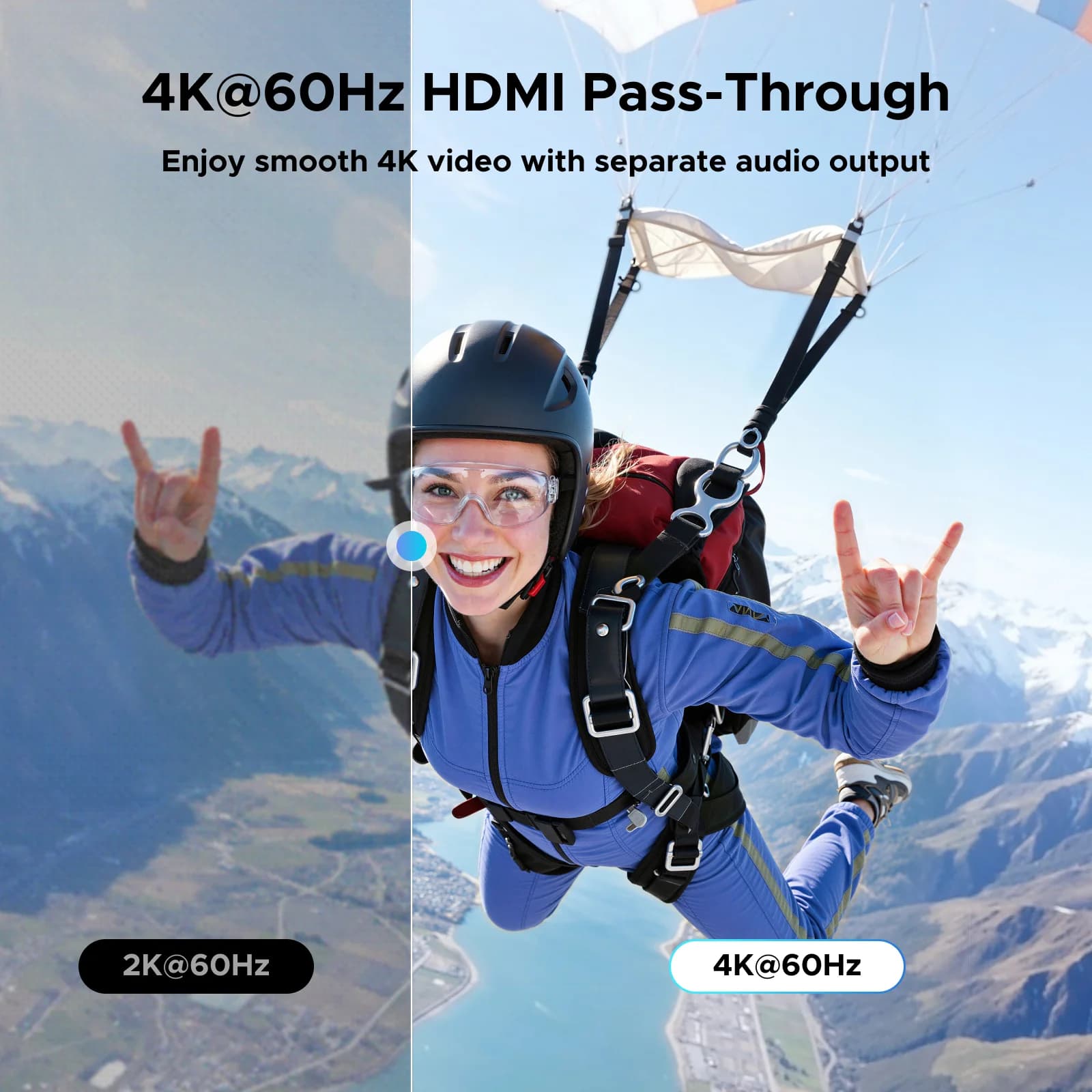 4K 60Hz HDMI Ses Ayırıcı, Optik ve 3.5mm