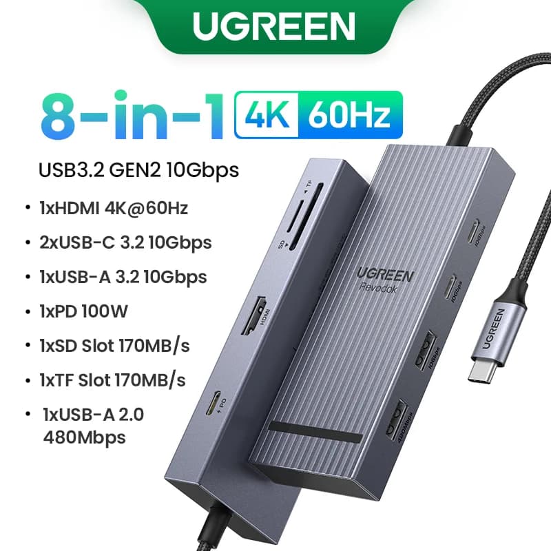 Çift HDMI & RJ45'li USB-C Hub