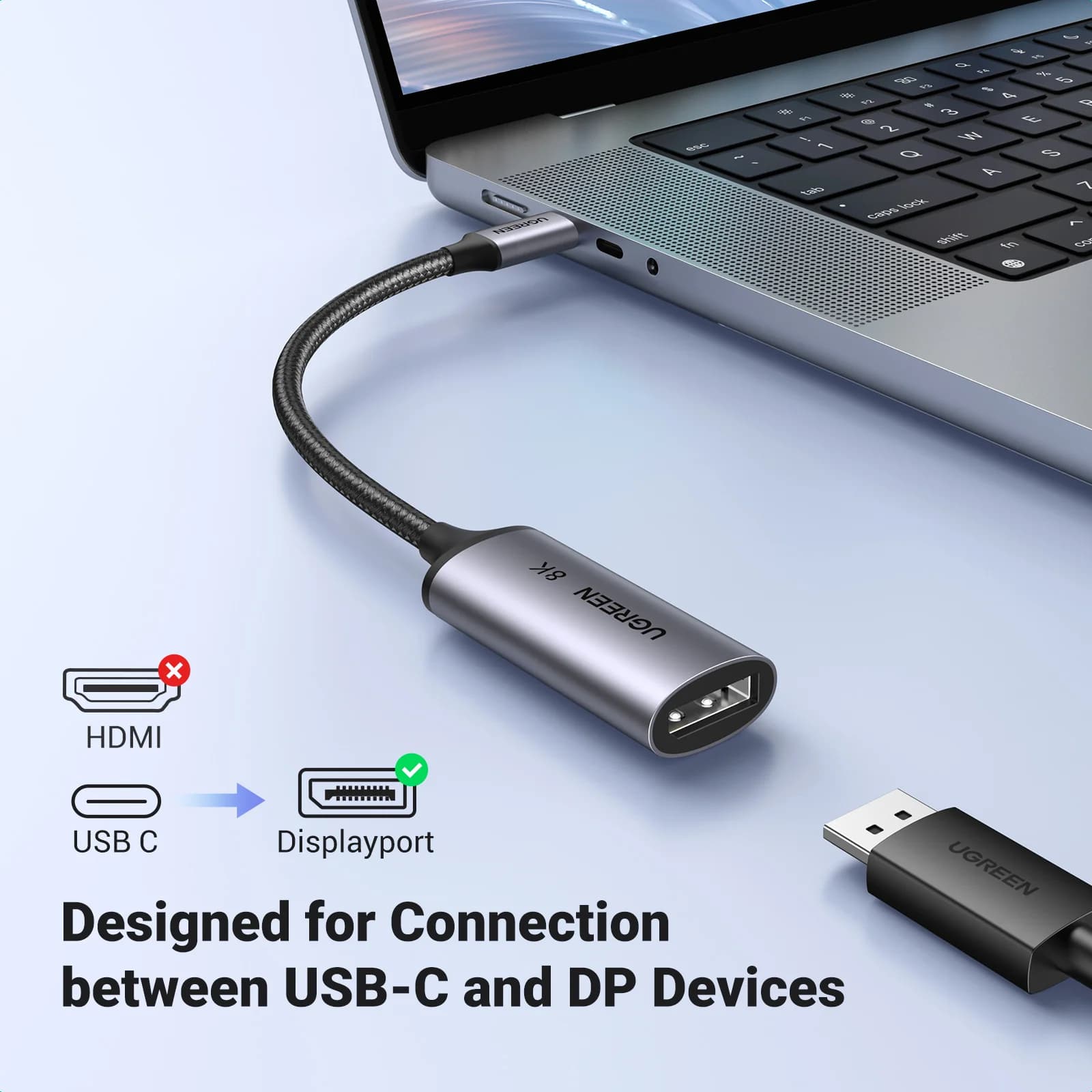 USB-C to 8K DisplayPort 1.4 Adaptör Kablosu