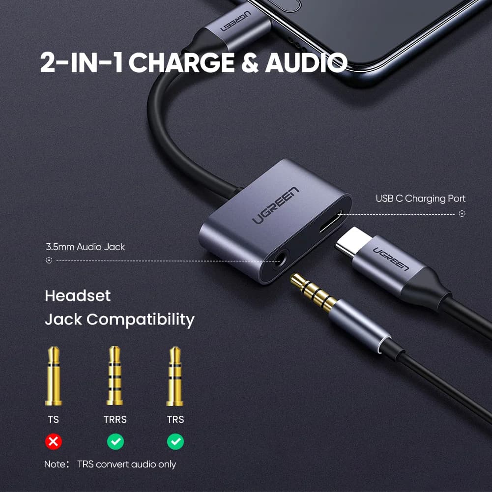 USB-C'den 3.5mm AUX Ses Adaptör Kablosu