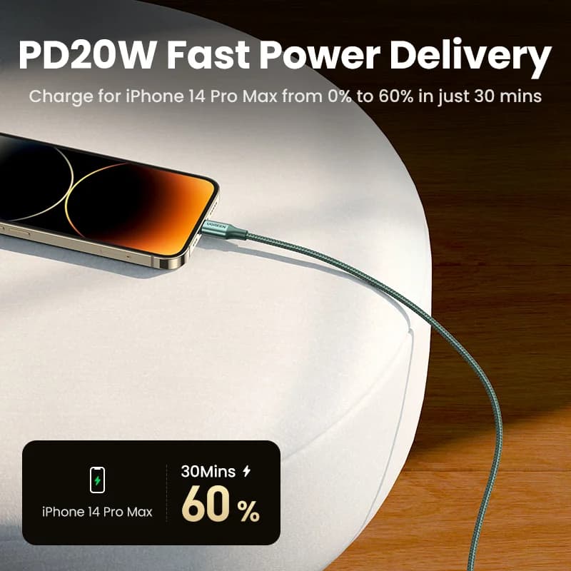 MFi USB-C to Lightning Kablosu, 20W PD Hızlı Şarj