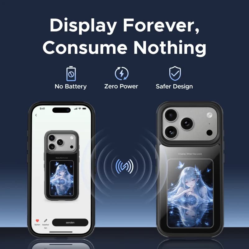 iPhone Pro Max İçin E-Ink Ekranlı Manyetik Kılıf