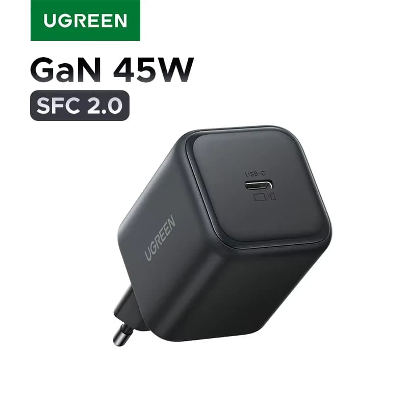 45W GaN USB-C Duvar Şarj Aleti, AB Prizli