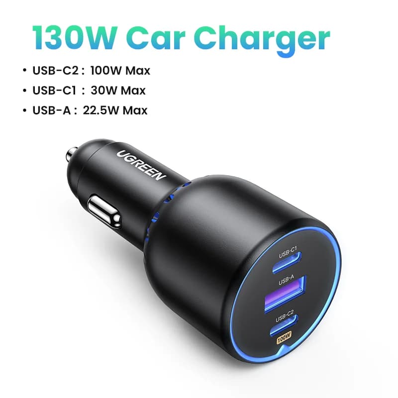 130W USB-C Hızlı Araç Şarj Cihazı, PD3.0