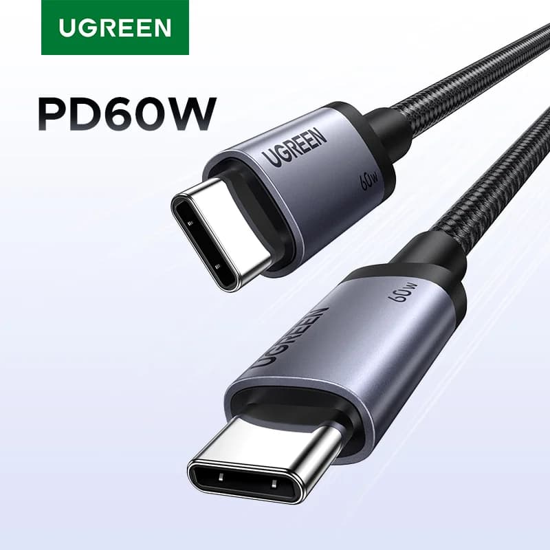 USB-C'den USB-C'ye Kablo, 60W PD Hızlı Şarj