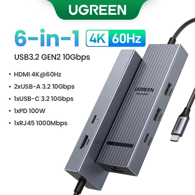 Çift HDMI & RJ45'li USB-C Hub