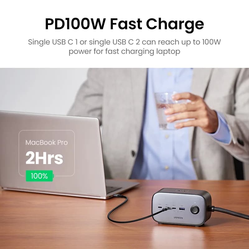 100W GaN Masaüstü Şarj İstasyonu Priz