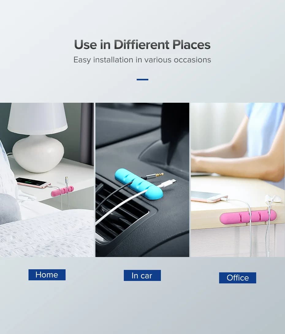 Silikon USB Kablo Düzenleyici Klipsler