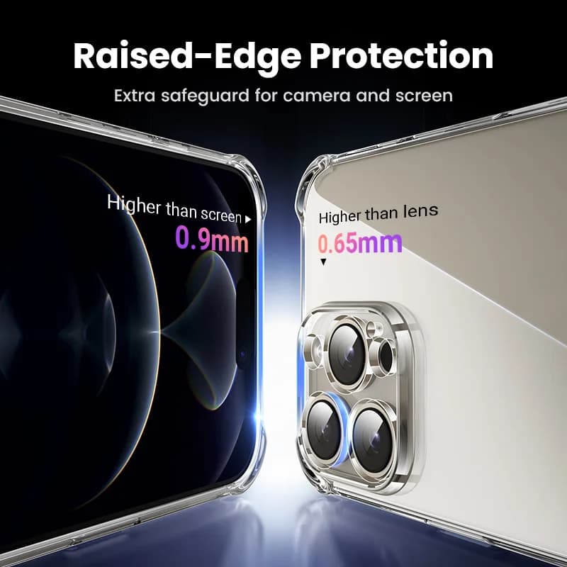 iPhone İçin Darbeye Dayanıklı Şeffaf Koruyucu Kılıf