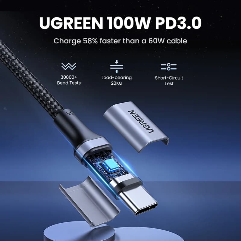2'li Paket 100W USB-C'den USB-C'ye PD Kablolar