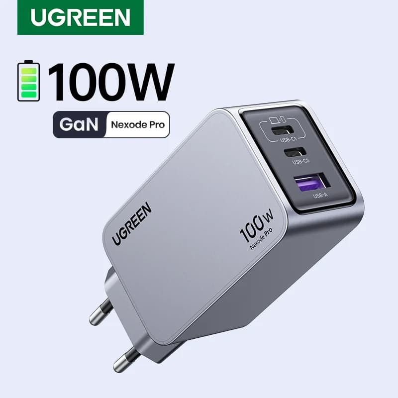 100W GaN USB-C Duvar Şarj Aleti, QC4.0