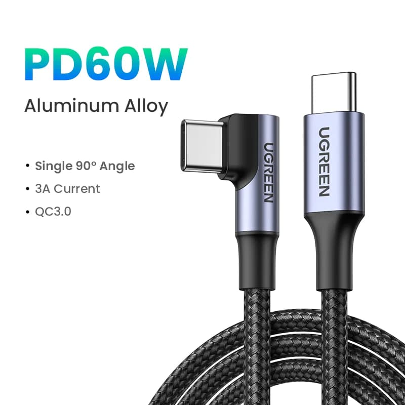 90 Derece USB-C Kablo, 100W PD, Oyun
