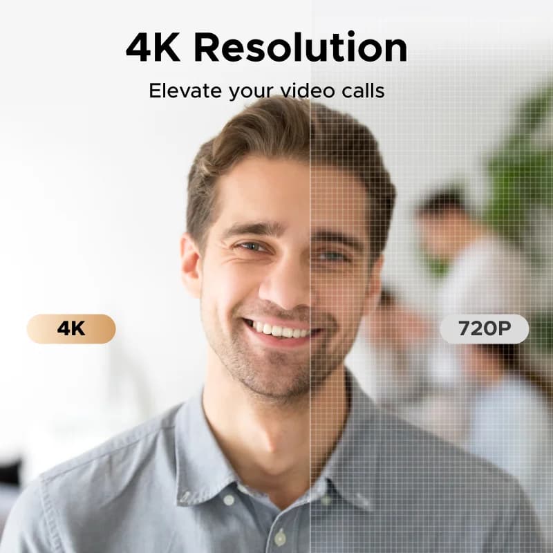 4K Web Kamerası, 8MP, Otomatik Odaklama, Çift Mikrofon