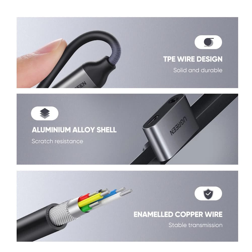 USB-C'den 3.5mm AUX Ses Adaptör Kablosu
