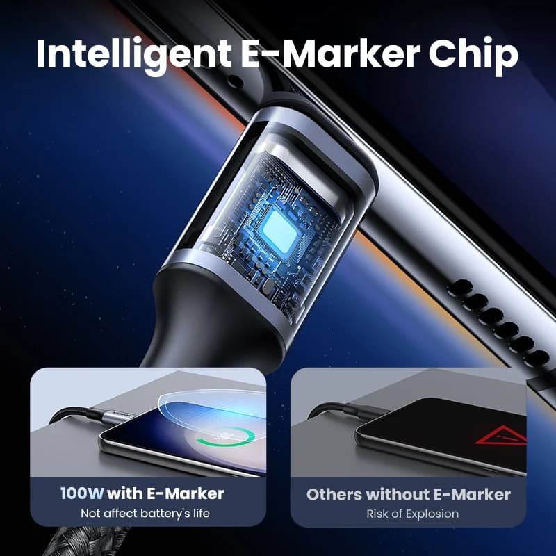 2'li Paket 100W USB-C'den USB-C'ye PD Kablolar