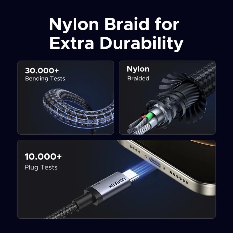 2'li Paket USB-C to USB-C Kablo, 60W PD Hızlı Şarj