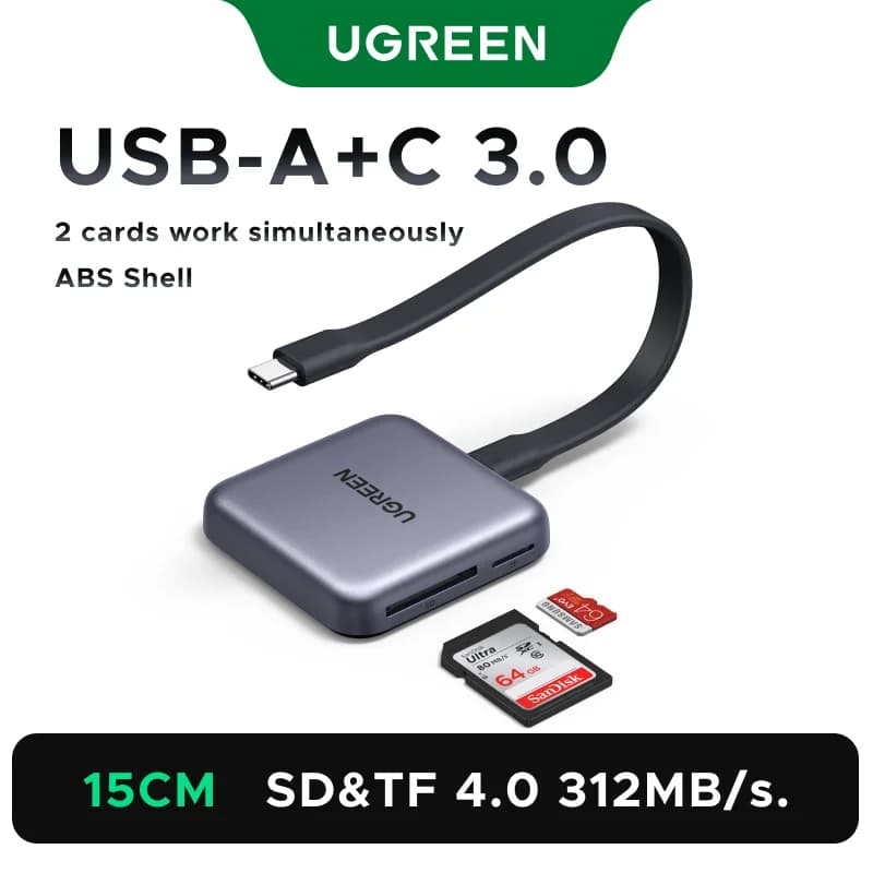Manyetik USB-C SD ve TF Kart Okuyucu, 312MB/s
