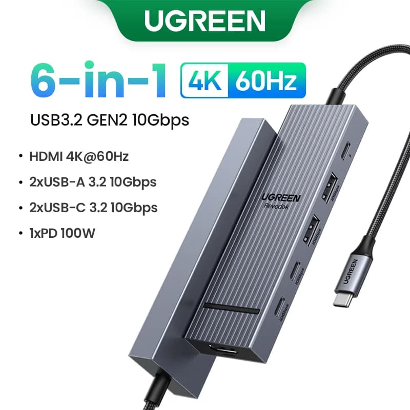 Çift HDMI & RJ45'li USB-C Hub
