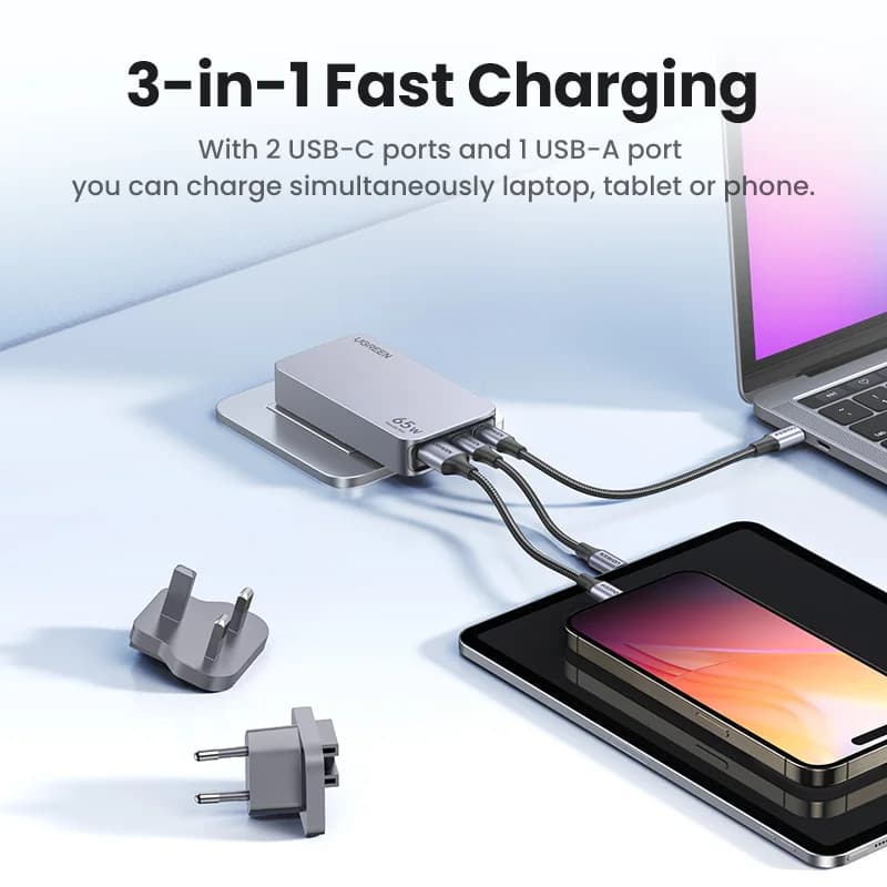 65W GaN USB-C Hızlı Şarj Cihazı (Quick Charge 4.0 Destekli)