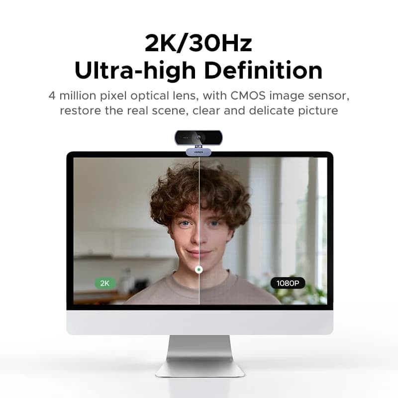 Otomatik Işık Düzeltmeli 2K HD USB Webcam