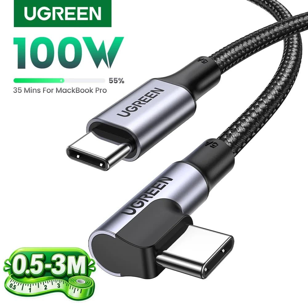 90 Derece USB-C Kablo, 100W PD, Oyun