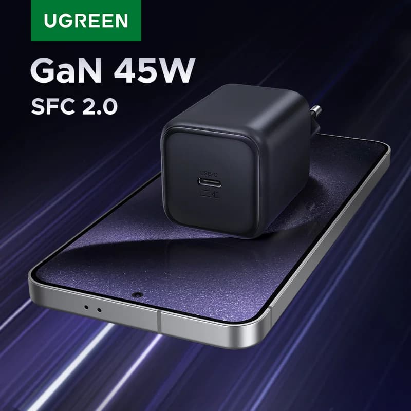 45W GaN USB-C Duvar Şarj Aleti, PPS QC3.0