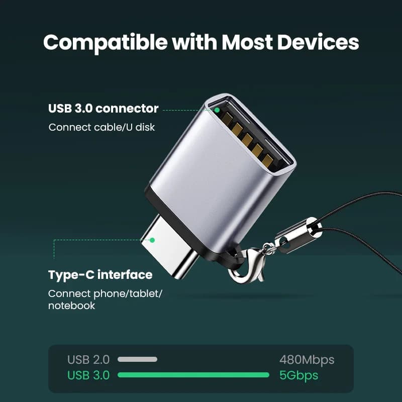 USB-C to USB 3.0 Adaptör, Thunderbolt 3 OTG